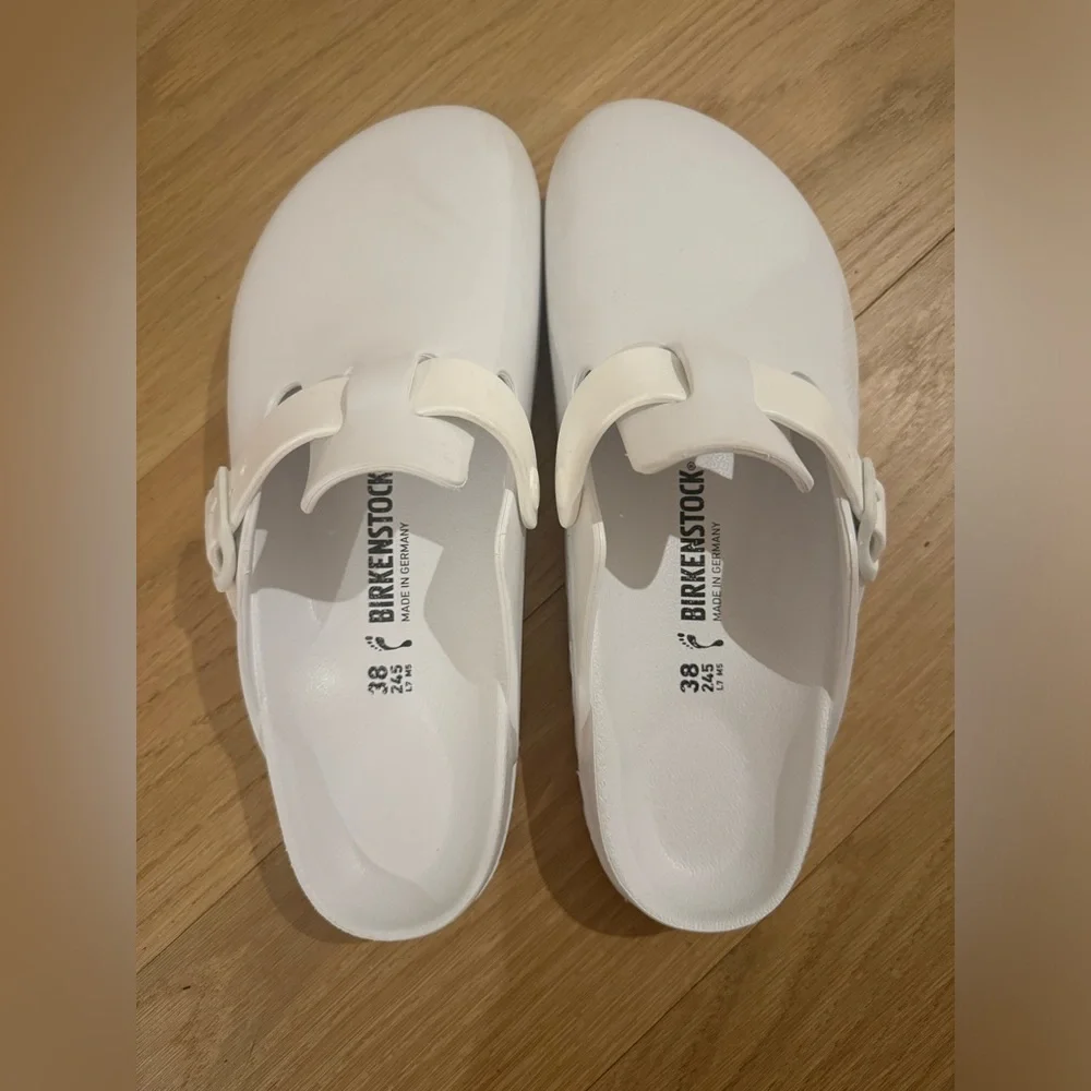 Birkenstock Boston Eva White sold out immediately Sz. EU 38 US 7-71/2 Great Cond - Picture 2 of 6